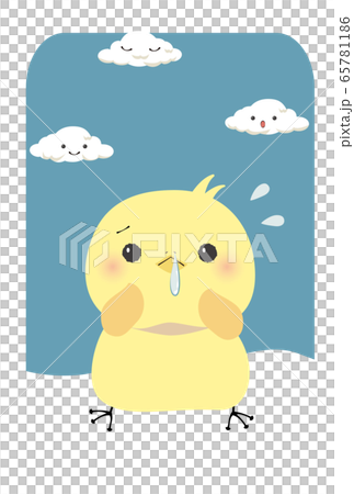 鼻水が垂れているひよこ 65781186