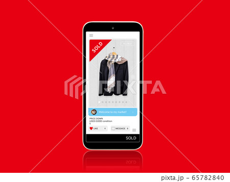 フリマアプリのイメージ 1403 赤 フリマアプリのイメージ 1403 赤 65782840