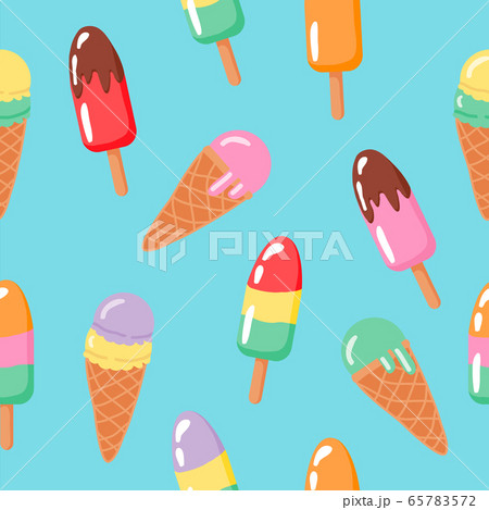 Summer Seamless Cute Trendy Pattern With のイラスト素材