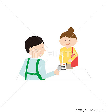 レジ支払方法 スマホのイラスト素材
