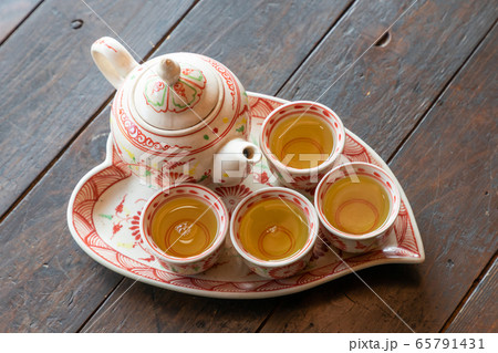中国茶セット Set of the Chinese tea 65791431