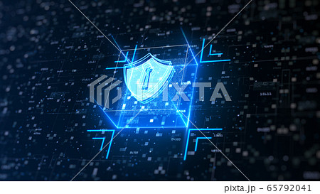 Hi-tech Shield of cyber security. Digital data Hi-tech Shield of cyber security. Digital data 65792041