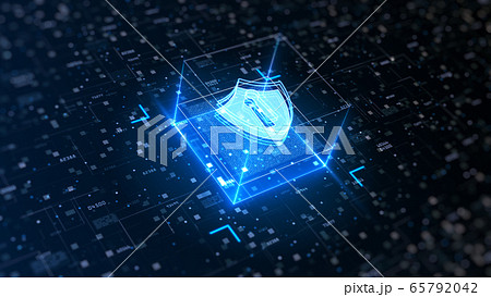 Hi-tech Shield of cyber security. Digital data Hi-tech Shield of cyber security. Digital data 65792042