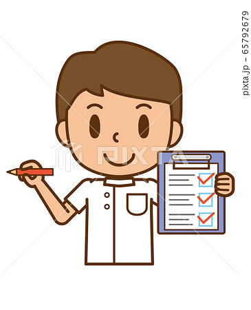 Nurse Male Checklist Stock Illustration