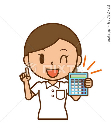 看護師 ナース 電卓 計算のイラスト素材