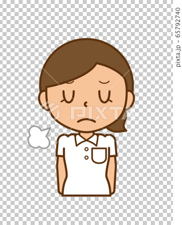 看護師 ナース ため息 落ち込むのイラスト素材