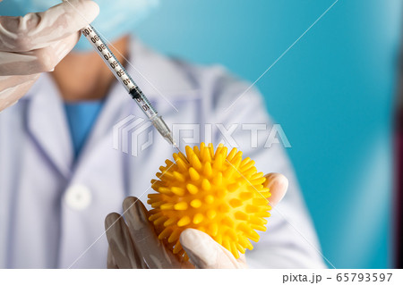 Coronavirus COVID-19 medical test vaccine research and development concept. Coronavirus COVID-19 medical test vaccine research and development concept. 65793597