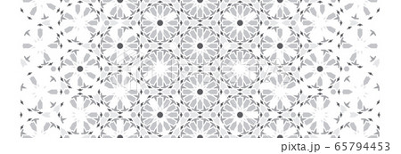 Arabic, islamic grey pattern. Tile seamless vector pattern. Geometric halftone border with color arabic disintegration Arabic, islamic grey pattern. Tile seamless vector pattern. Geometric halftone border with color arabic disintegration 65794453