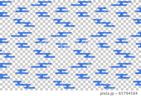 透過背景の青地に白い掠れ模様の和柄 エ霞のイラスト素材
