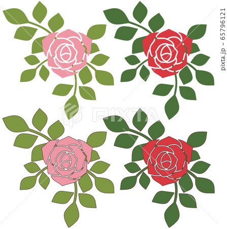 薔薇 葉つき のイラスト素材
