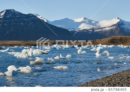 Glacial lake in Iceland, Icebergs in Jokulsarlon 65796405