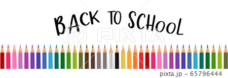 Welcome back to school banner with colorful pencils. 65796444
