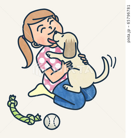 犬と遊ぶのイラスト素材