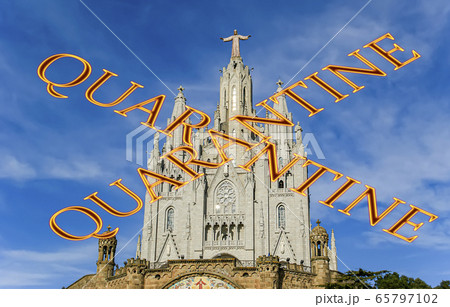 Coronavirus in Barcelona, Spain. Concept of COVID pandemic and travel in Europe 65797102