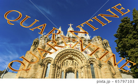 Coronavirus in Barcelona, Spain. Concept of COVID pandemic and travel in Europe 65797103