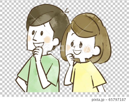 笑顔の男女-夫婦・カップル-水彩 65797187