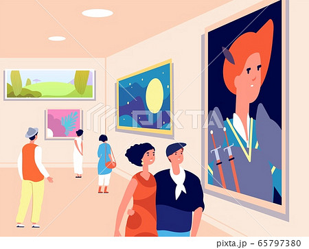 Art Museum Modern Artist Exhibition のイラスト素材