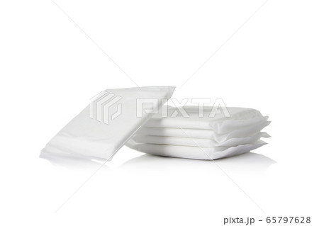 menstrual pads on white background menstrual pads on white background 65797628