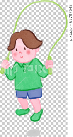 水彩風格的跳躍男孩 水彩風格的跳躍男孩 65797648