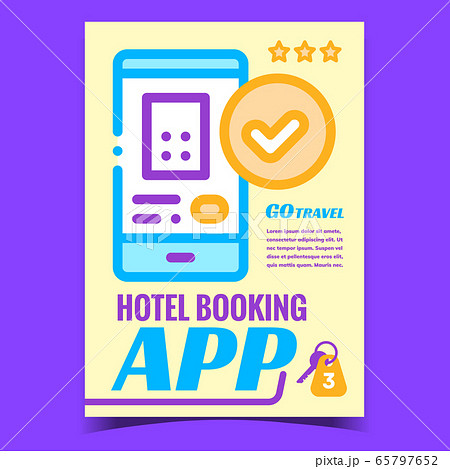 Hotel Booking App Creative Promo Banner Vector 65797652