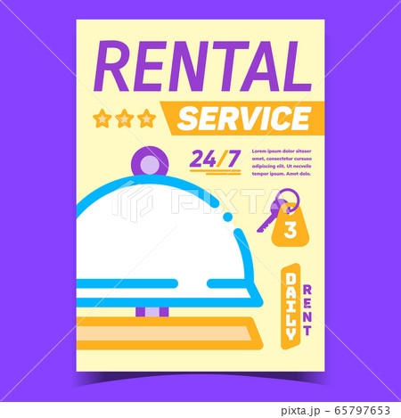 Rental Service Creative Promotional Banner Vector 65797653