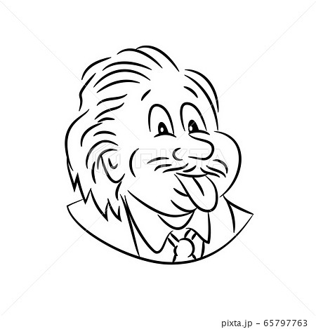 Albert Einstein Sticking Tongue Out Cartoon Black Albert Einstein Sticking Tongue Out Cartoon Black 65797763