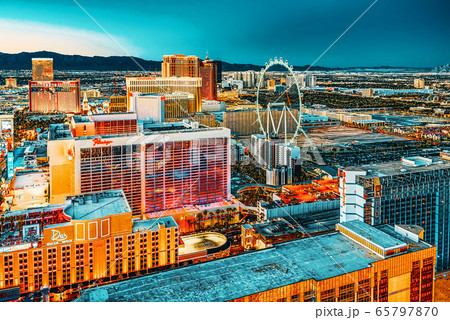 Main street of Las Vegas-is the Strip in evening Main street of Las Vegas-is the Strip in evening 65797870