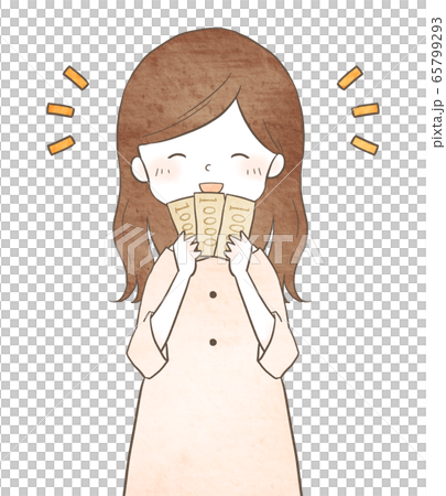 手拿錢的幸福女人 手拿錢的幸福女人 65799293
