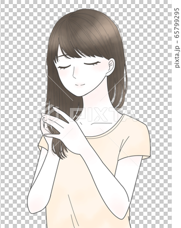 女人在做頭髮護理 女人在做頭髮護理 65799295