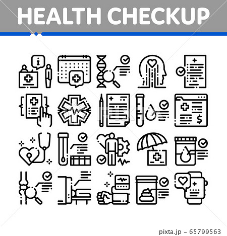 Health Checkup Medical Collection Icons Set Vector 65799563