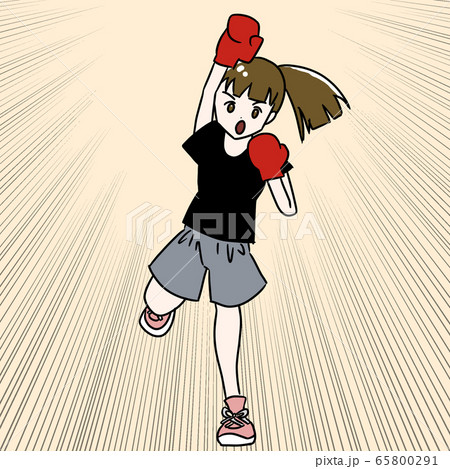ボクシング/女性/イラスト ボクシング/女性/イラスト 65800291