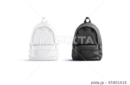 Blank Black And White Closed Backpack With のイラスト素材