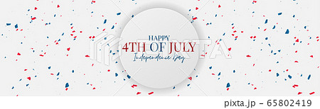 4th of July Independence Day banner or header. United States of America national holiday concept. Simple background design. 65802419