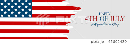 July 4th Independence day celebration banner or header. USA national holiday design concept with a flag. July 4th Independence day celebration banner or header. USA national holiday design concept with a flag. 65802420