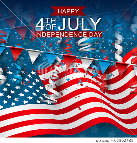 4th of July United States national Independence Day celebration background with American flag, confetti, and falling paper. Party concept. 4th of July United States national Independence Day celebration background with American flag, confetti, and falling paper. Party concept. 65802439