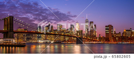 ニューヨーク・マンハッタン　マジックアワー　大パノラマ 65802605