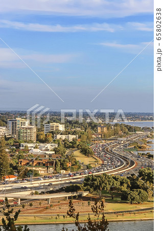 View of South of Perth skyline and winding Kwinana View of South of Perth skyline and winding Kwinana 65802638