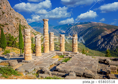 Famous place - Greek Ancient Ruins in Delphi, Famous place - Greek Ancient Ruins in Delphi, 65803518
