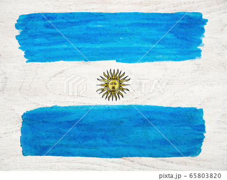 Beautiful drawing of the Argentinian Flag. Closeup Beautiful drawing of the Argentinian Flag. Closeup 65803820