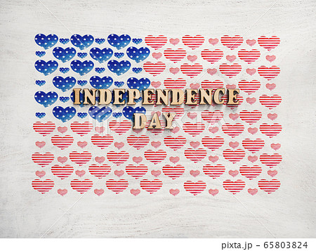 Beautiful drawing of the American Flag. Closeup 65803824