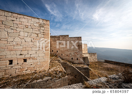 Ruins of the Fort Mollinary and Adige Valley near Verona Italy Ruins of the Fort Mollinary and Adige Valley near Verona Italy 65804397