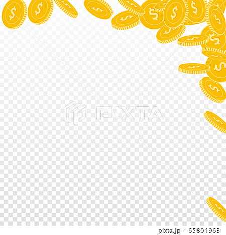 American dollar coins falling. Scattered big USD c American dollar coins falling. Scattered big USD c 65804963