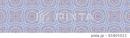 Blue Seamless Border Scroll. Geometric Watercolor  65805022