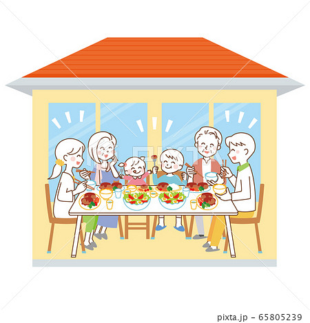 3世代家族で食事 65805239