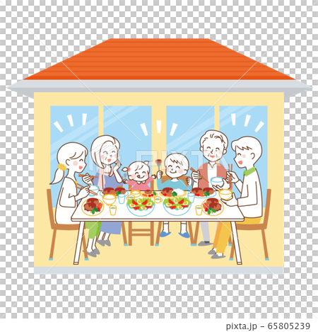 3世代家族で食事 65805239