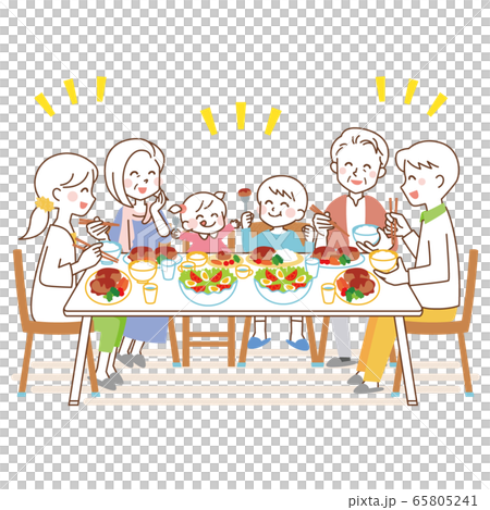 3世代家族で食事 3世代家族で食事 65805241