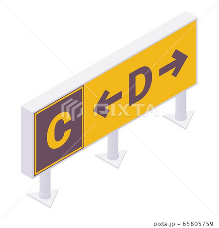 Isometric taxiway location sign for airport 65805759