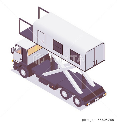 Isometric ambulance lift catering, back view 65805760