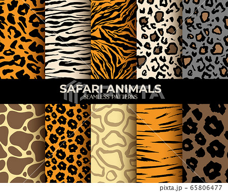 Animal fur seamless patterns leopard, tiger, zebra 65806477