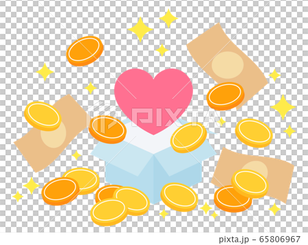 Present money and heart _ Illustration 65806967
